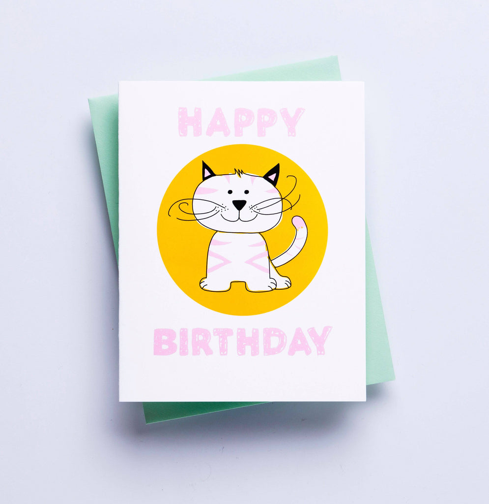 Kitty Birthday Card birthday card greeting card