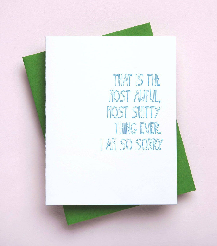 Awful Shitty Thing bereavement sympathy greeting card