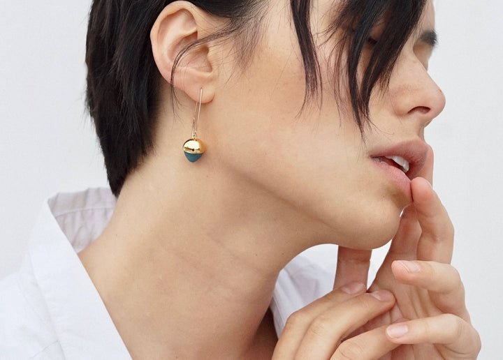 Gold Dipped Acorn Earrings