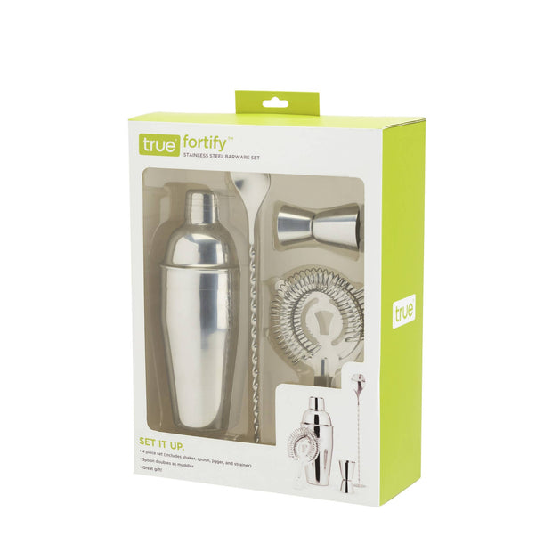 Stainless Steel Barware Set of 4 ASSORTED COLORS