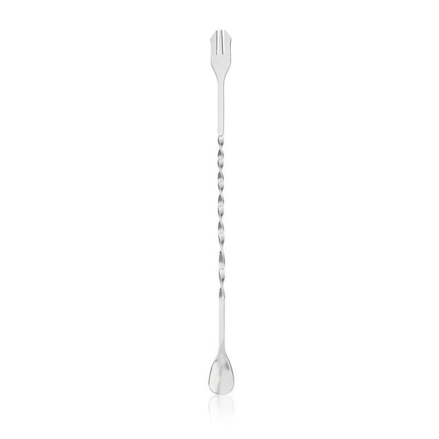 Trident 10.25 inch Stainless Spiral Cocktail Spoon and Fork