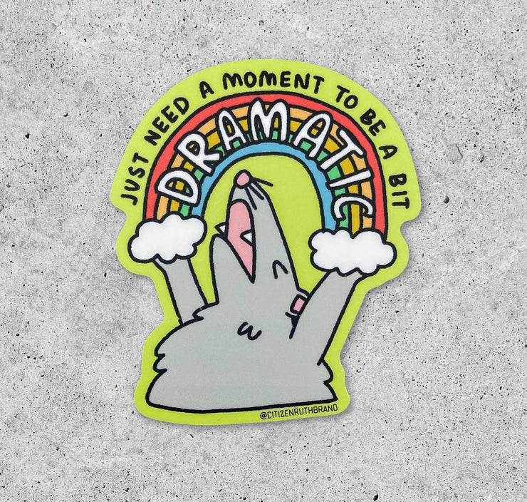 Just Need A Moment Dramatic Possum vinyl sticker