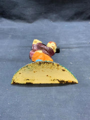 Vintage Painted Cast Iron Gold Figural Doorstop