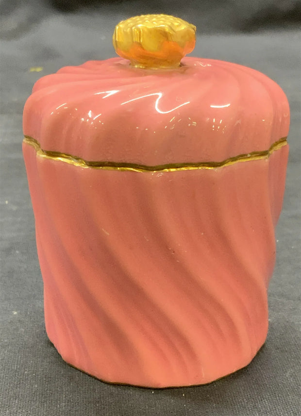 Vintage Coalport Gilt Pink Porcelain Box