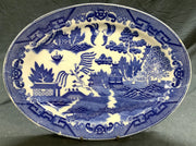 Blue Willow Asian Porcelain Oval Serving Dish