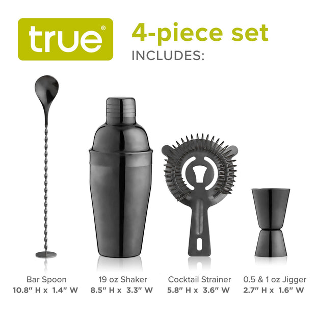 Stainless Steel Barware Set of 4 ASSORTED COLORS