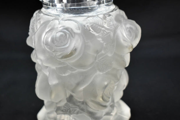 Molded Glass Vase with Rose Details