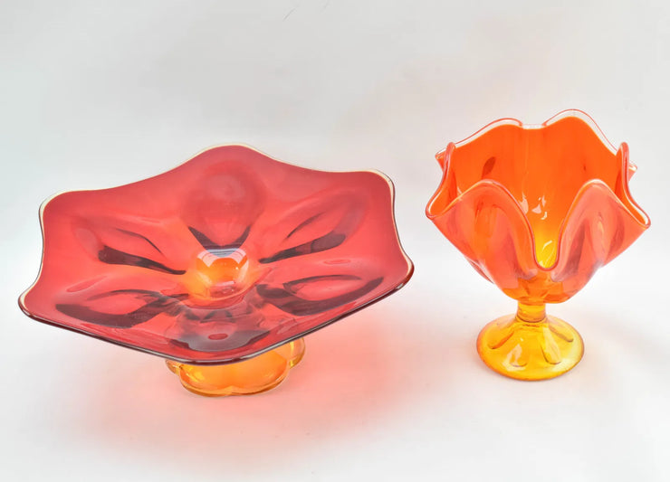 Vibrant Orange Glass Dishes