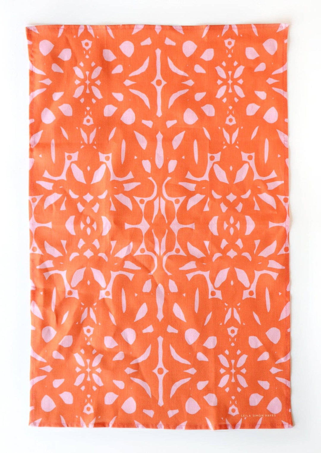 Trellis Tea Towel, orange-red