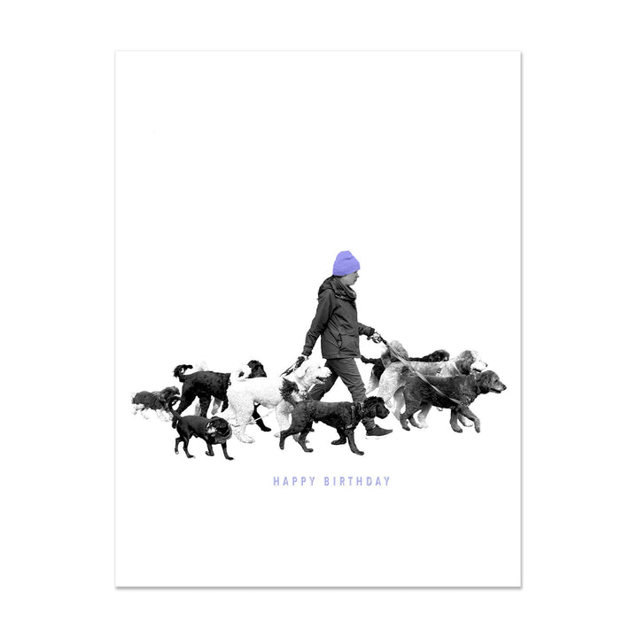 Dogwalker Happy Birthday Card