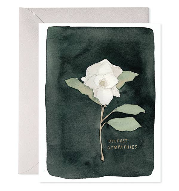 White Flower Condolence Greeting Card