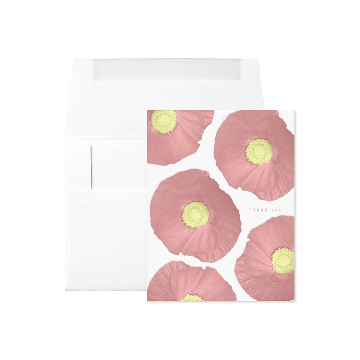Brooklyn Pink And Yellow Poppies Thank You Card