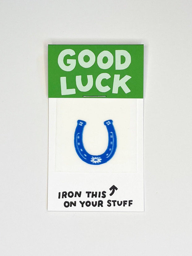 Good Luck Horseshoe L'il Something Iron-On Card