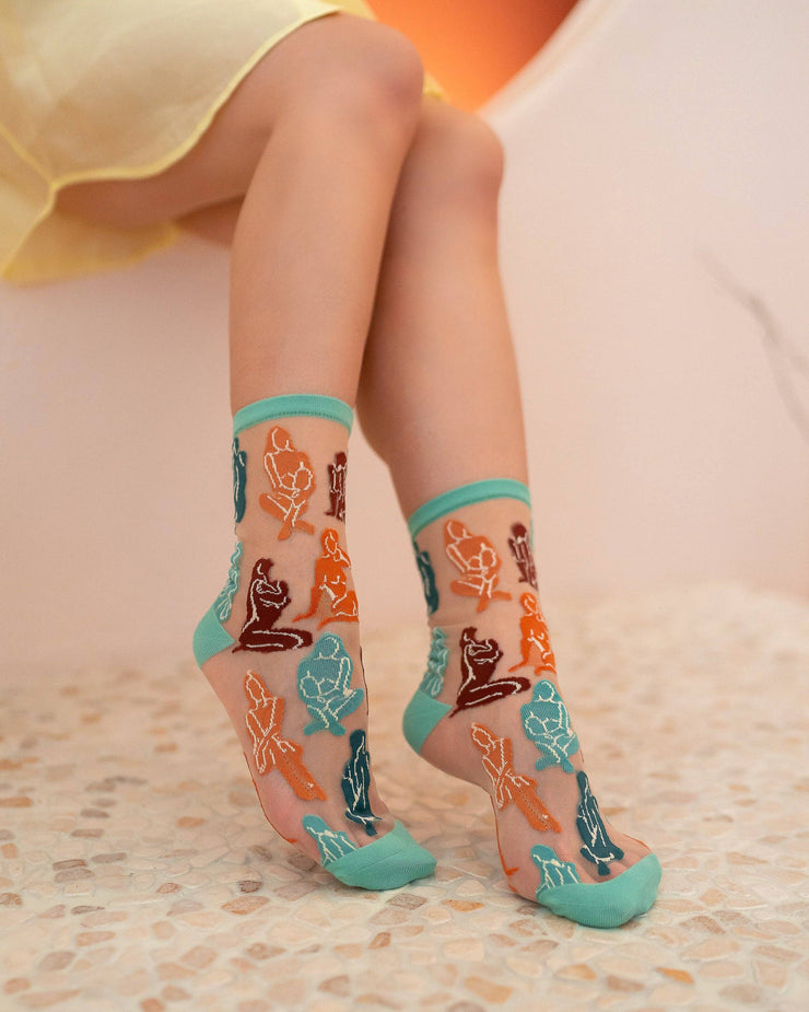 Terracotta Ladies Sheer Crew Sock