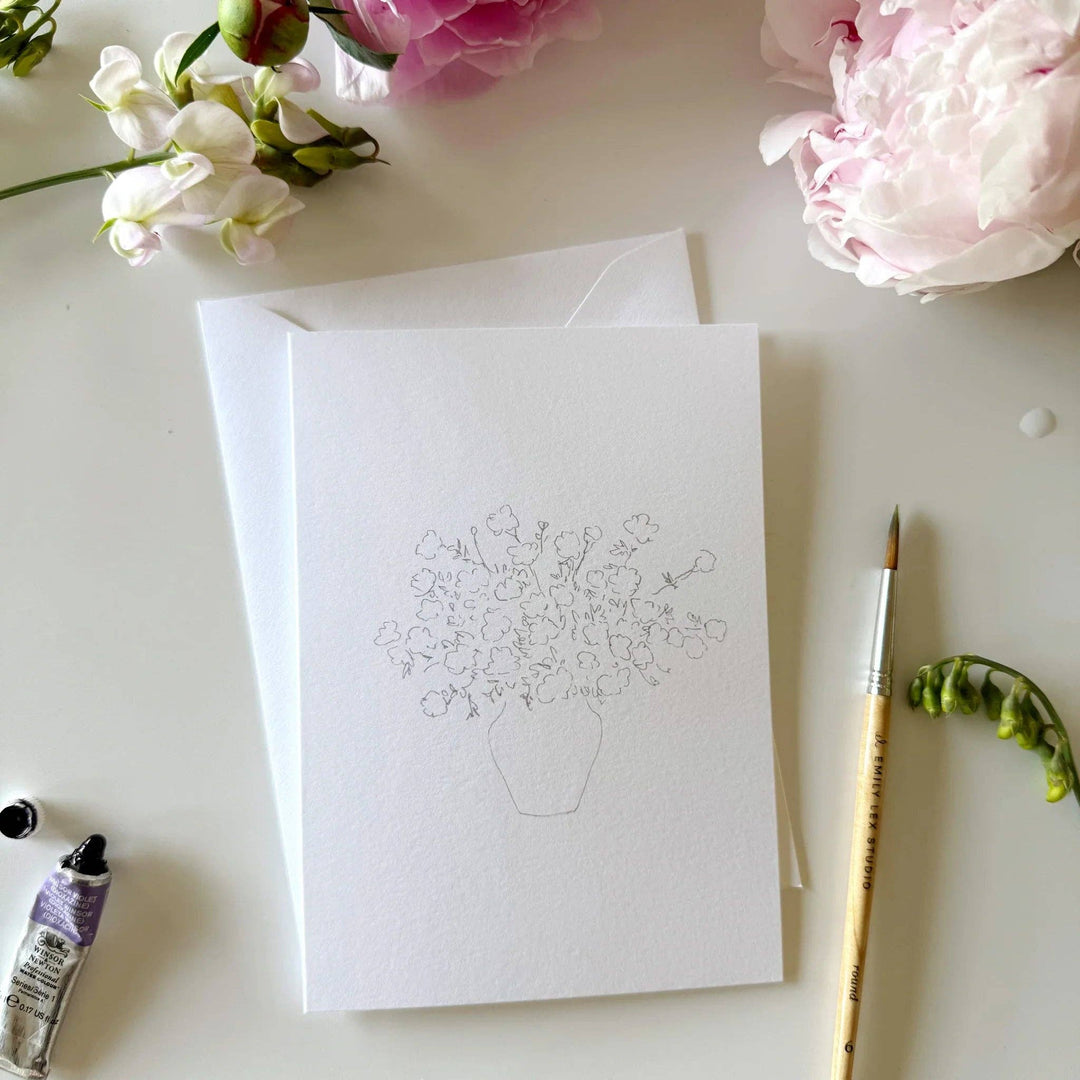 Bouquets paintable watercolor notecard set