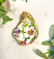 Country Flowers Oyster Trinket Dish