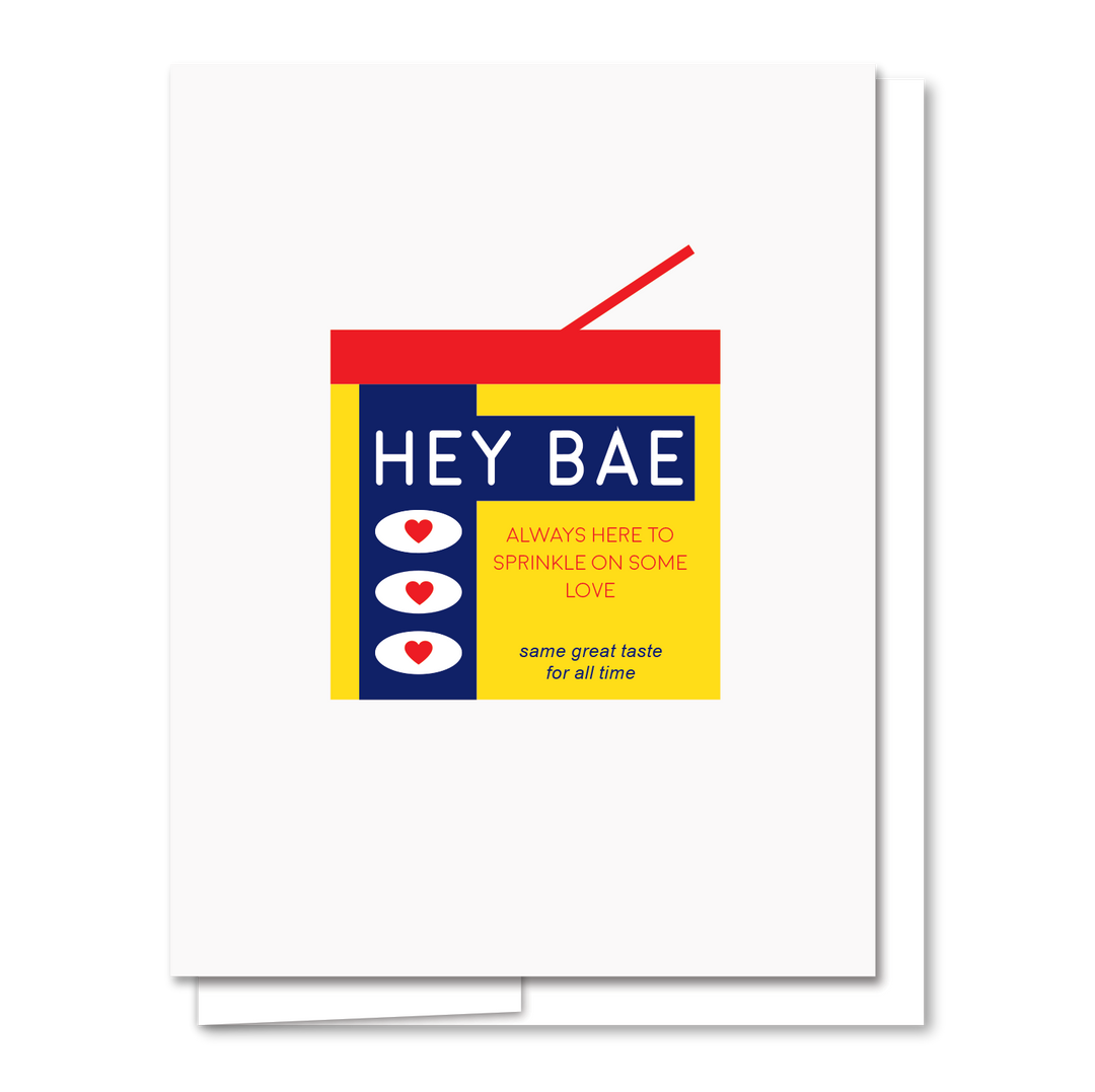 Hey Bae - Letterpress Funny Love Card
