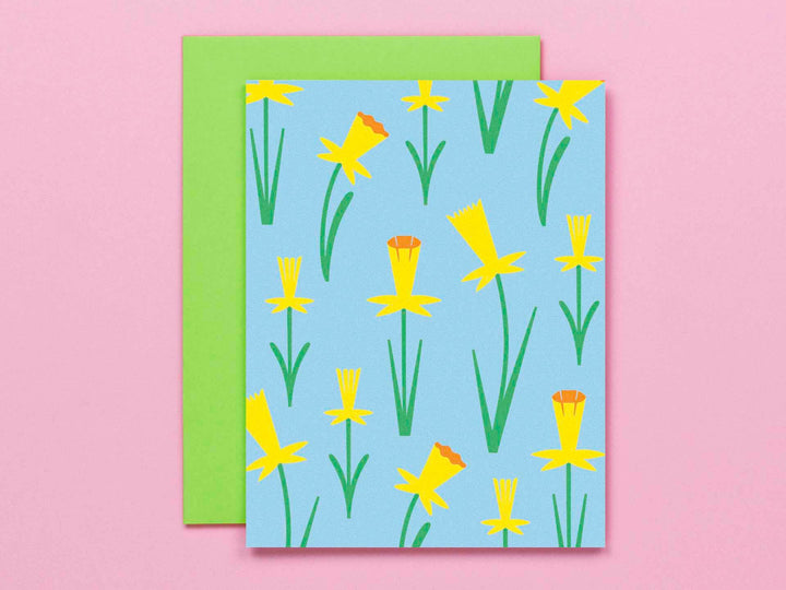On Daffodil Pond • Floral Blank Pattern Card or Card Set