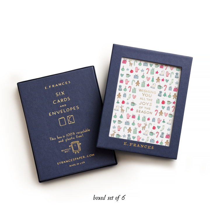 Merry Motif Holiday Greeting Card Boxed Set, Set of 6