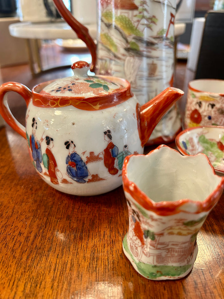 Hand Painted Asian Porcelain Tea Set