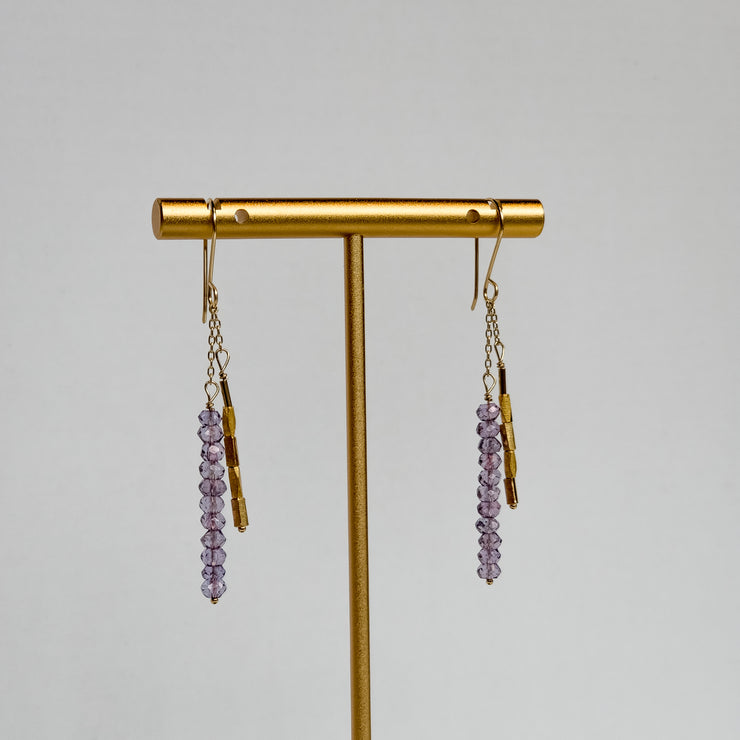 Mauve mystic quartz earrings