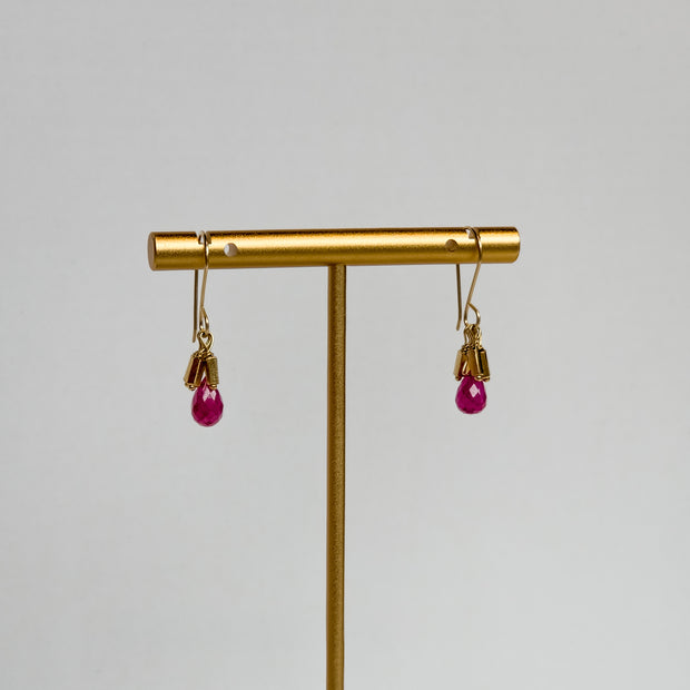 Ruby and gold earrings