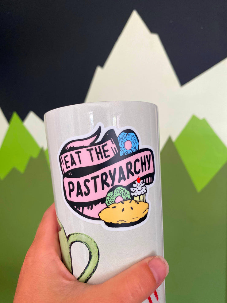 Eat The Pastryarchy Funny Feminist Sticker