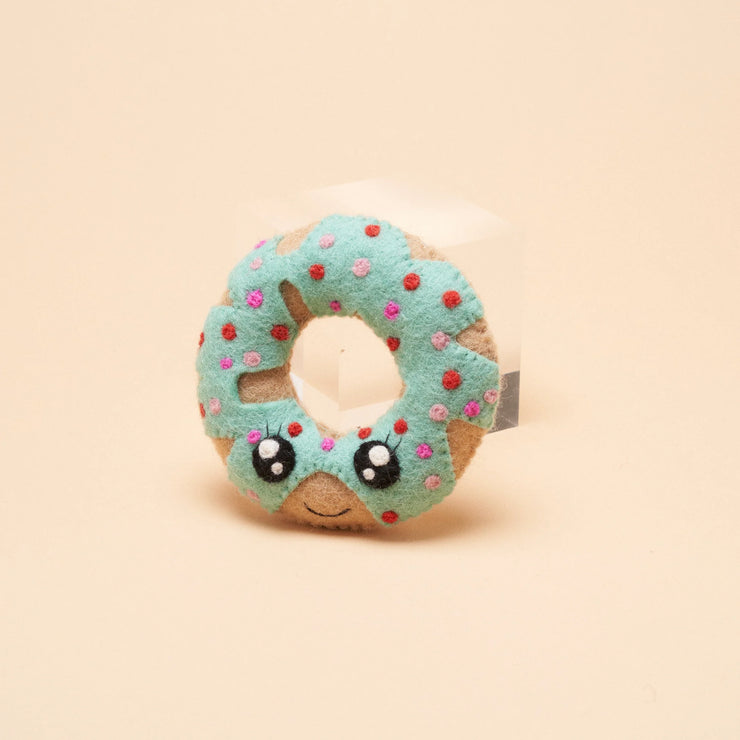 Round Blue Donut Squeaker Toy