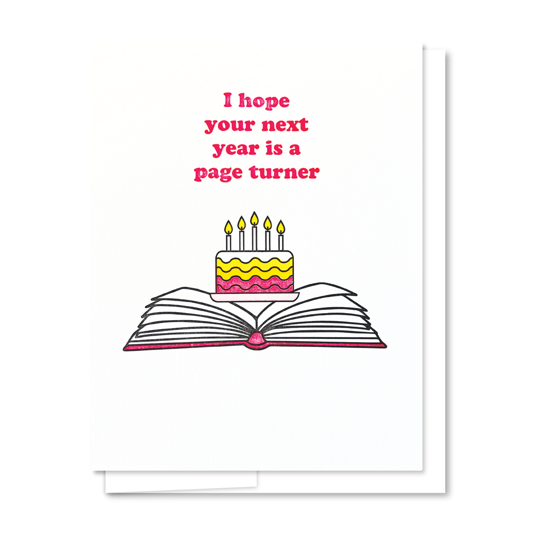 Page Turner - Letterpress Birthday Card