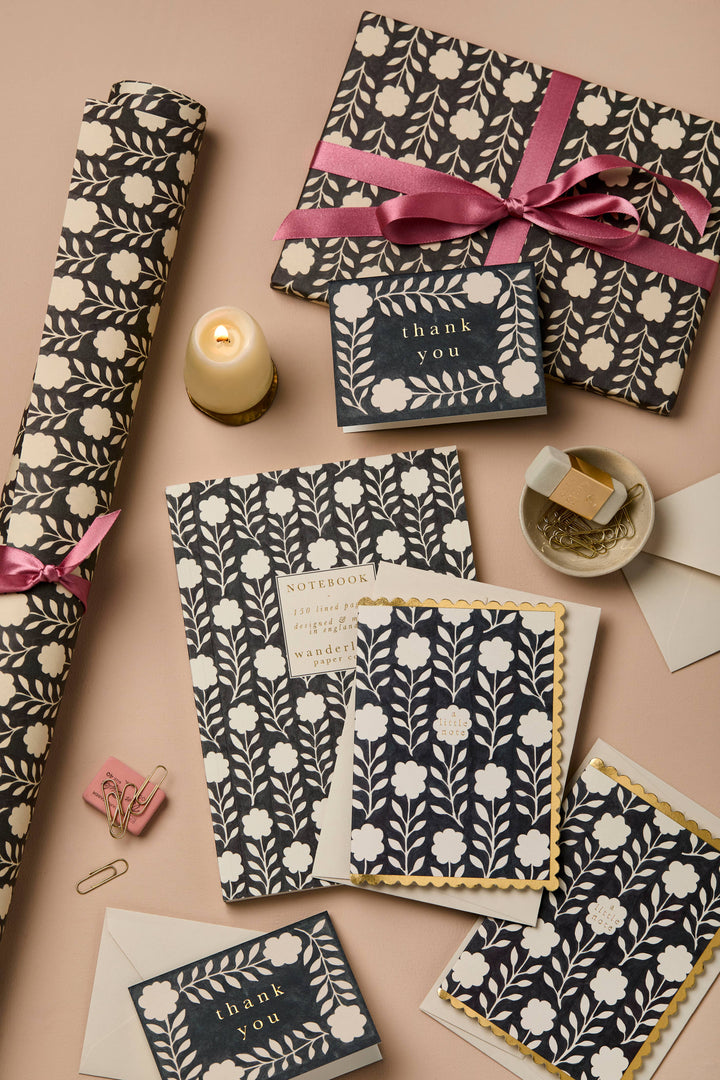 Ink Flora Patterned Paper