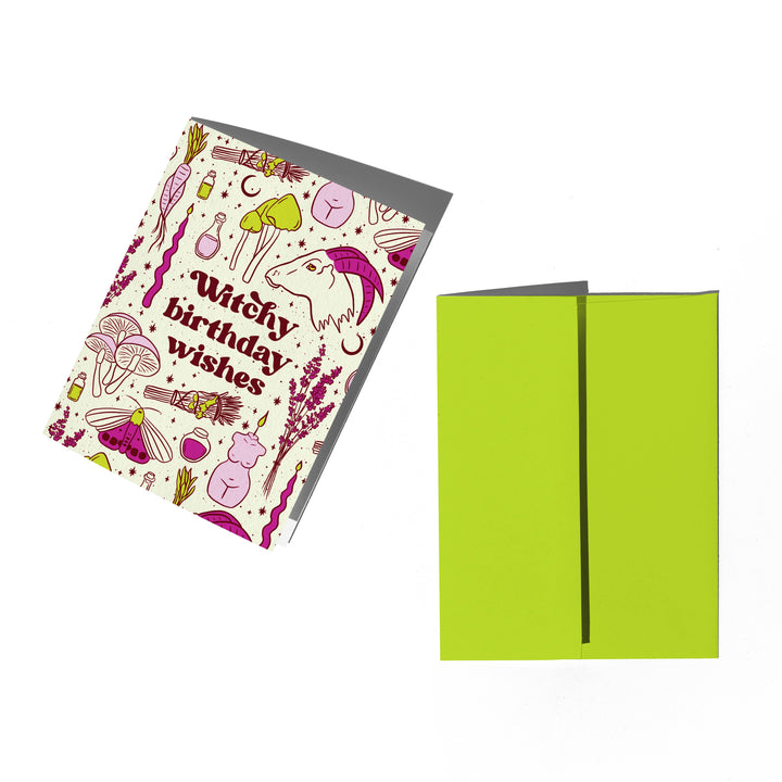 Witchy Birthday Card: Clear sleeve