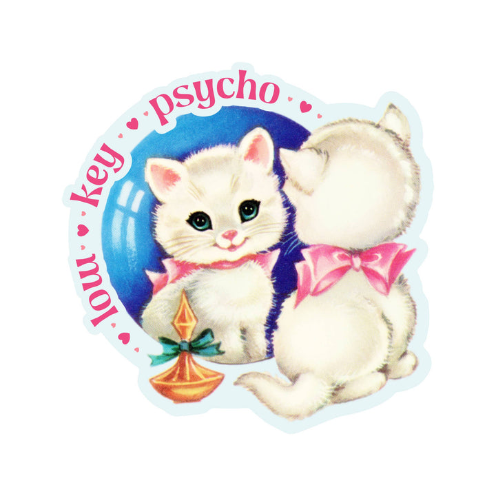 Psycho Kitty Cat Funny Retro High Quality Vinyl Sticker