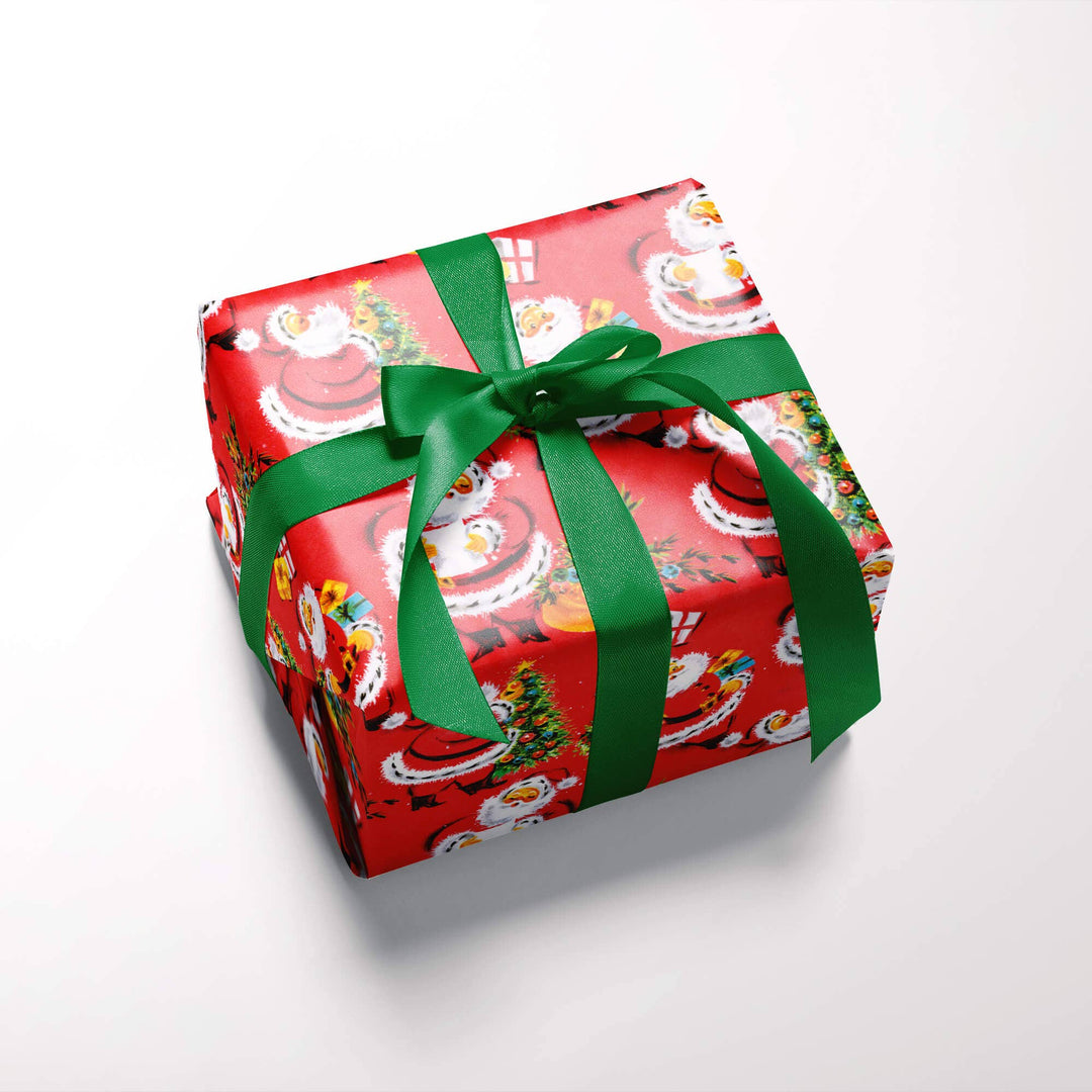 Retro Santa Claus Christmas Gift Wrap