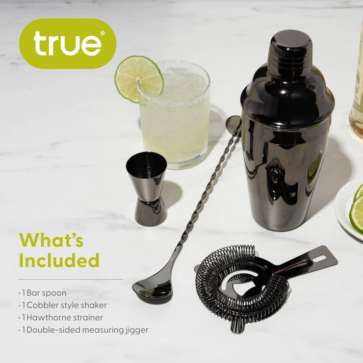 Stainless Steel Barware Set of 4 ASSORTED COLORS