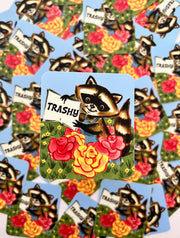 Trashy Racoon Sticker - Funny Vintage Style Stickers