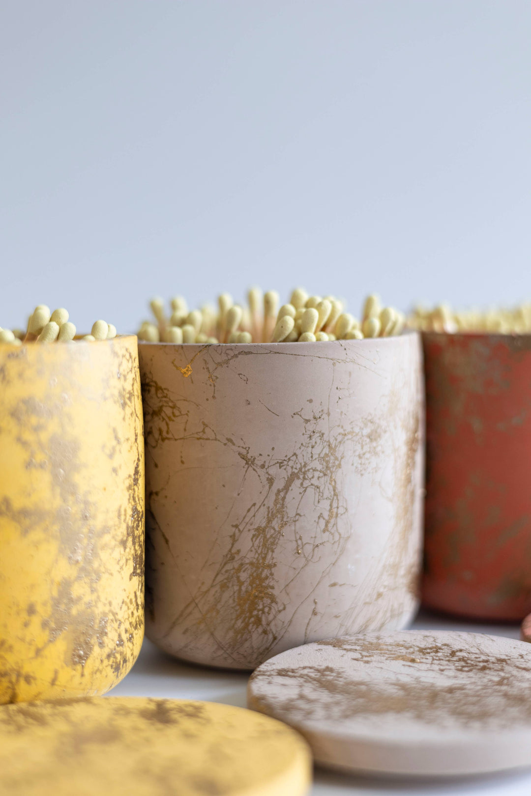 LTD Ed Yellow & Gold Two Piece Match Holder