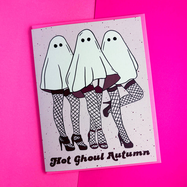 Hot Ghoul Autumn Halloween Card