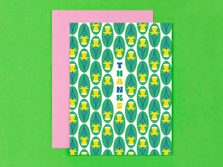 Daffodil Stripes Thank You Boxed Set of 8 Cards