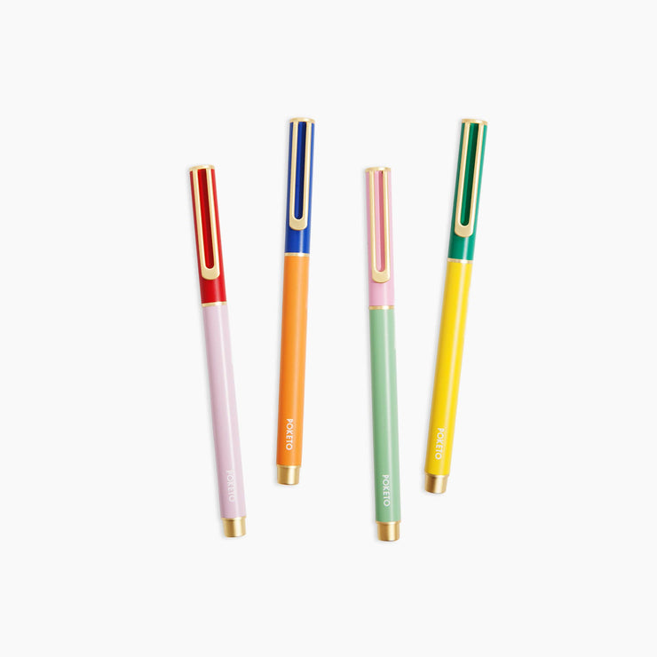 Colorblock Cap Pen: Set of 4