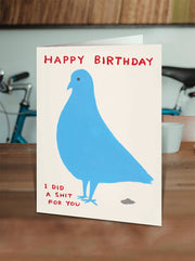 David Shrigley Card Pigeon Birthday Shit
