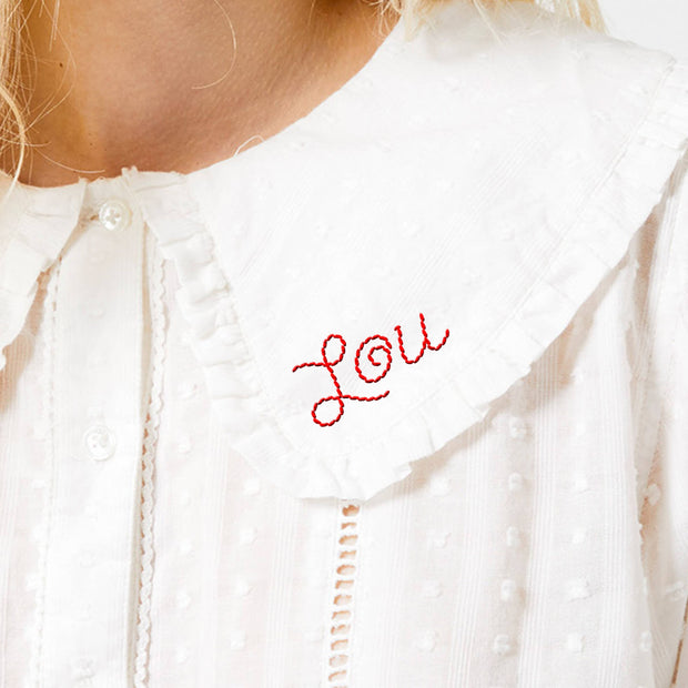 Red Embroidery Alphabet Sheet Set