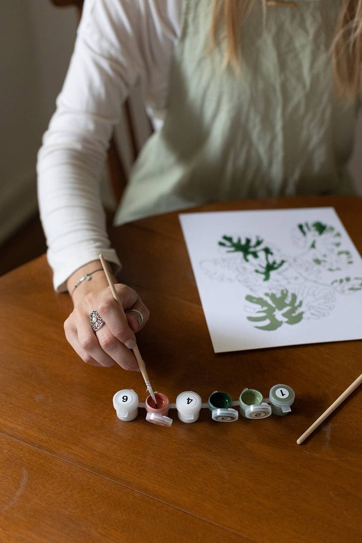 Zinnia Blooms Paint-By-Numbers Kit