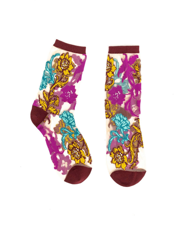 NEW FW25 STYLE: Gem Garden Sheer Crew Sock