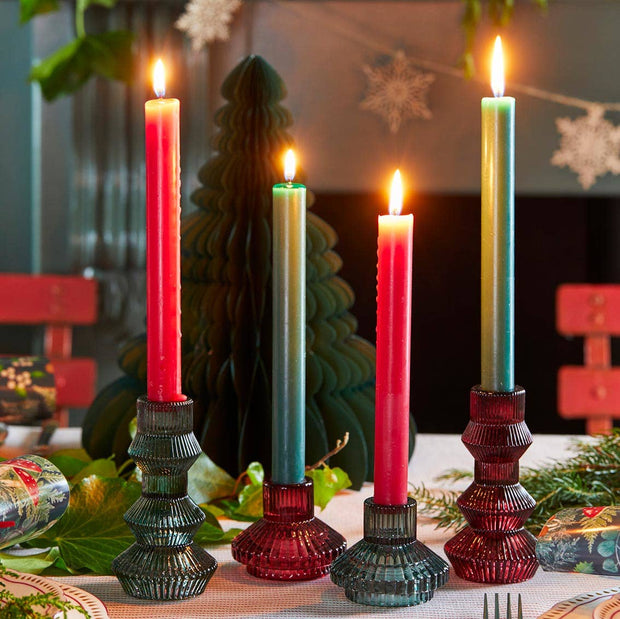 Burgundy Mini Glass Candle Holder