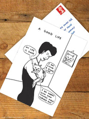 A6 Art Postcard By David Shrigley - A Good Life