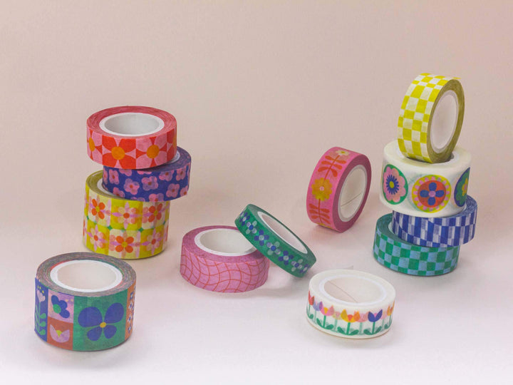 Chunky Checker 15mm • Wavy Checkerboard Washi Tape
