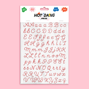 Red Embroidery Alphabet Sheet Set