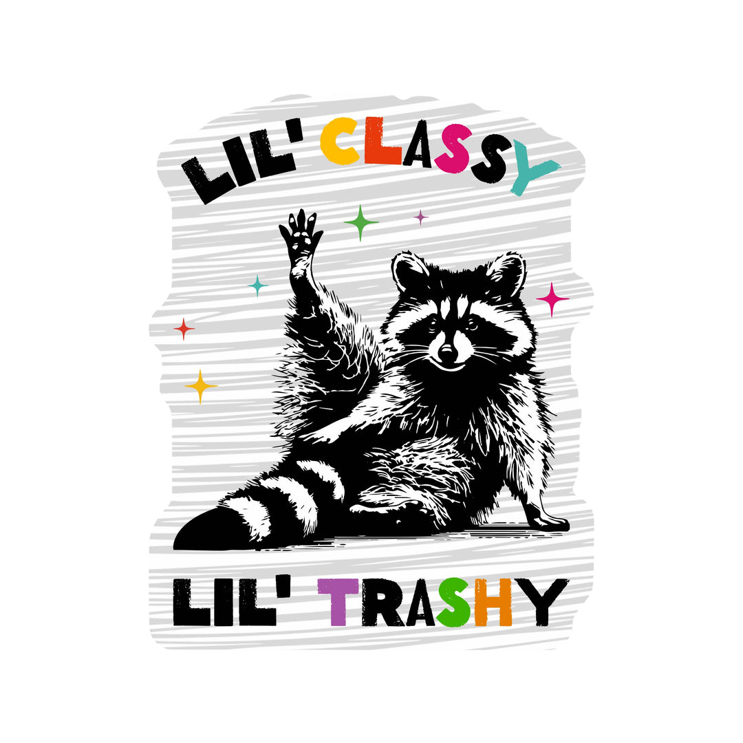 Cute Funny Classy Trashy Raccoon High Quality Vinyl Sticker