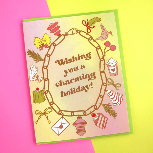 Charm Bracelet Holiday Card: Single card