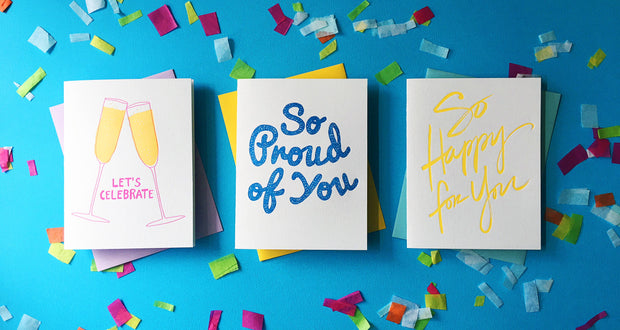 Let's Celebrate glasses - graduation, engage greeting card
